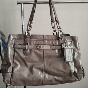 Coach Patent leather gray hobo bag, shoulder bag, purse